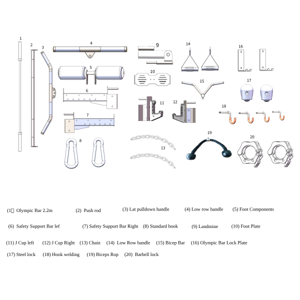 Smith Machine Multifonctionnelle B500 PRO - Machine Smith Commerciale à Double Poulie + Rack