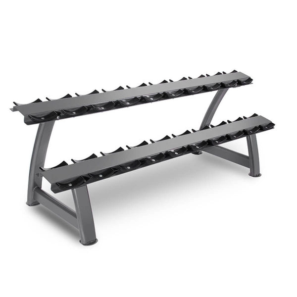 Rack d'Haltères avec Supports - 2 Étagères (10 Paires)